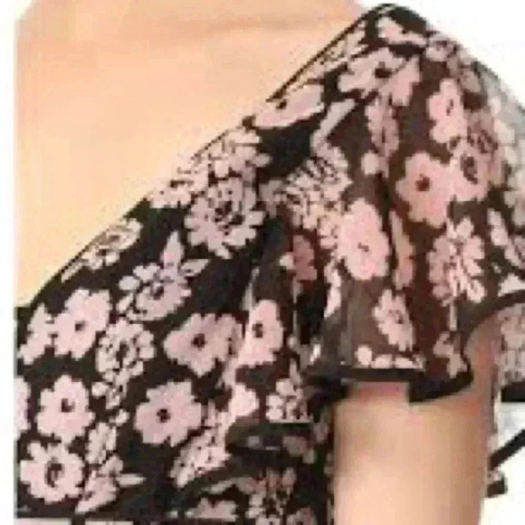 Milly Deni Floral Print Chiffon Maxi Dress Size 2 In Pink Wedding Formal Garden - Picture 11 of 13